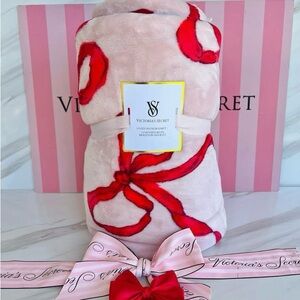 Victoria's Secret Pink and Red Plush Blanket